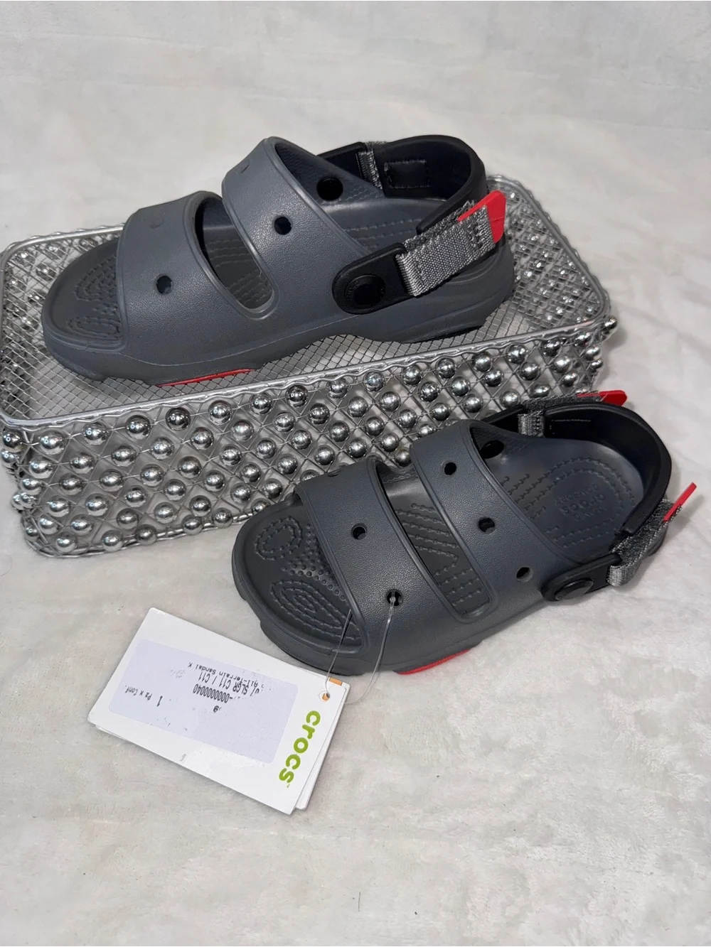 Crocs Kids All Terrain Sandal Black/Red Little Kid Sz 11 (EU 28-29) #207707